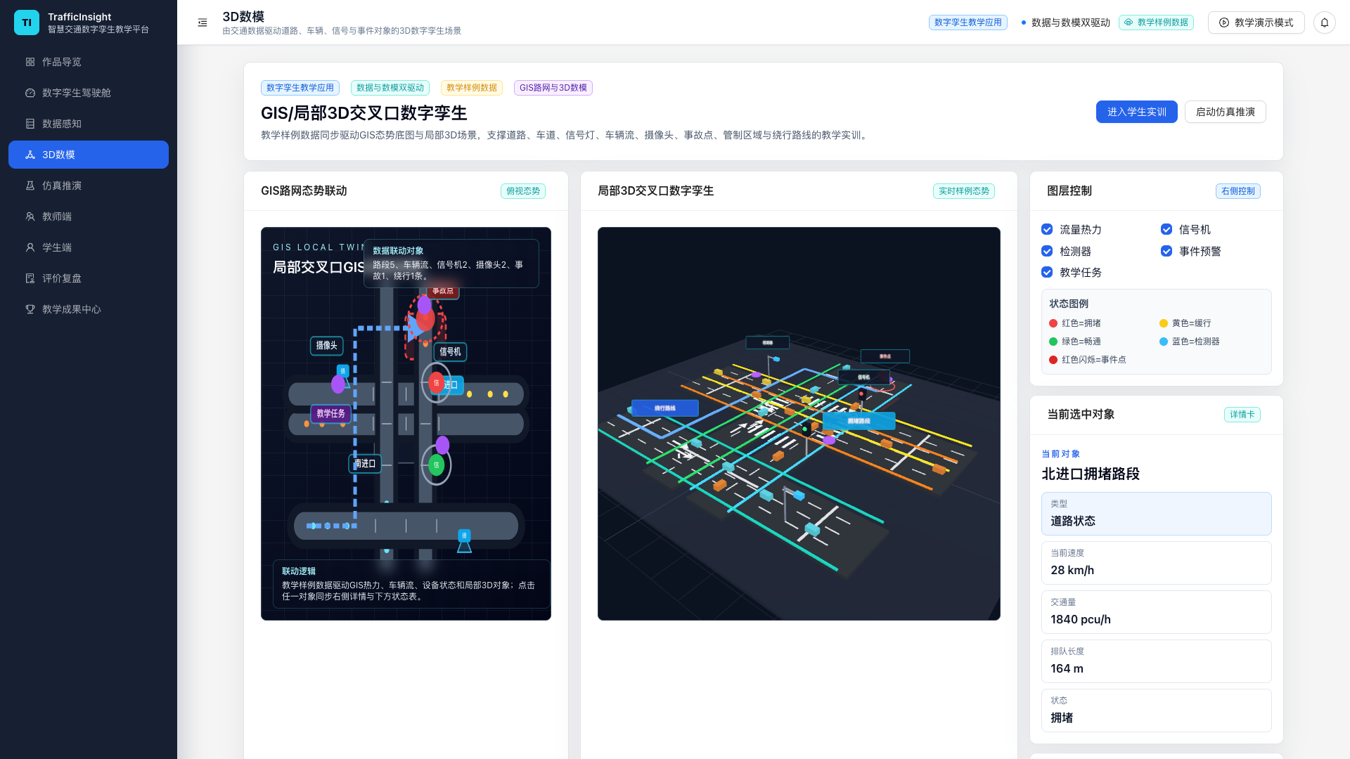 GIS与局部3D交叉口数字孪生场景截图